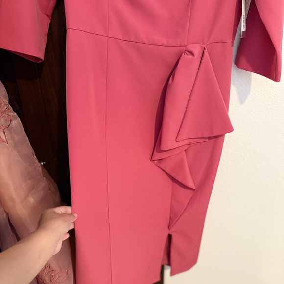 Kay Unger Pink Ruffle Midi Dress - Picture 6 of 8